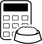 weight loss calculator for pets including cats and dogs icon